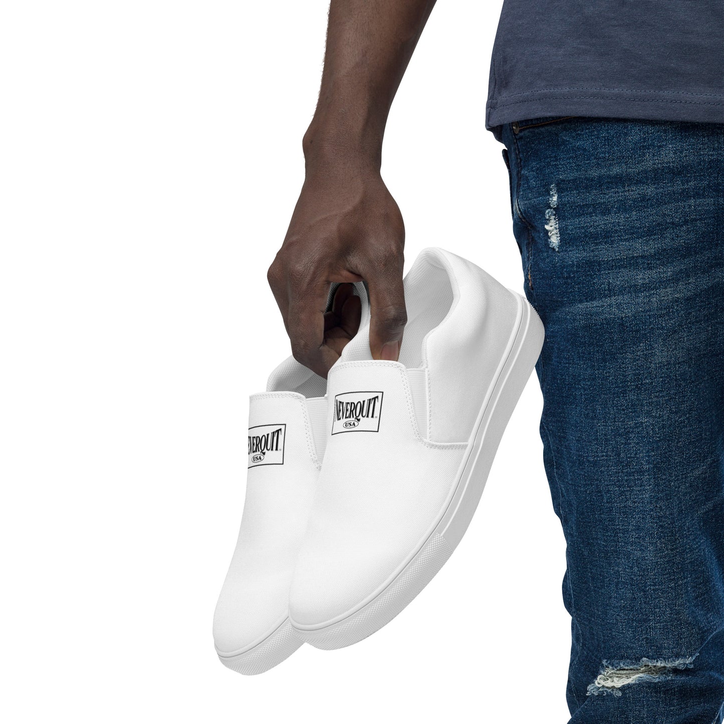 WHITE Men’s Slip-On Canvas Shoes