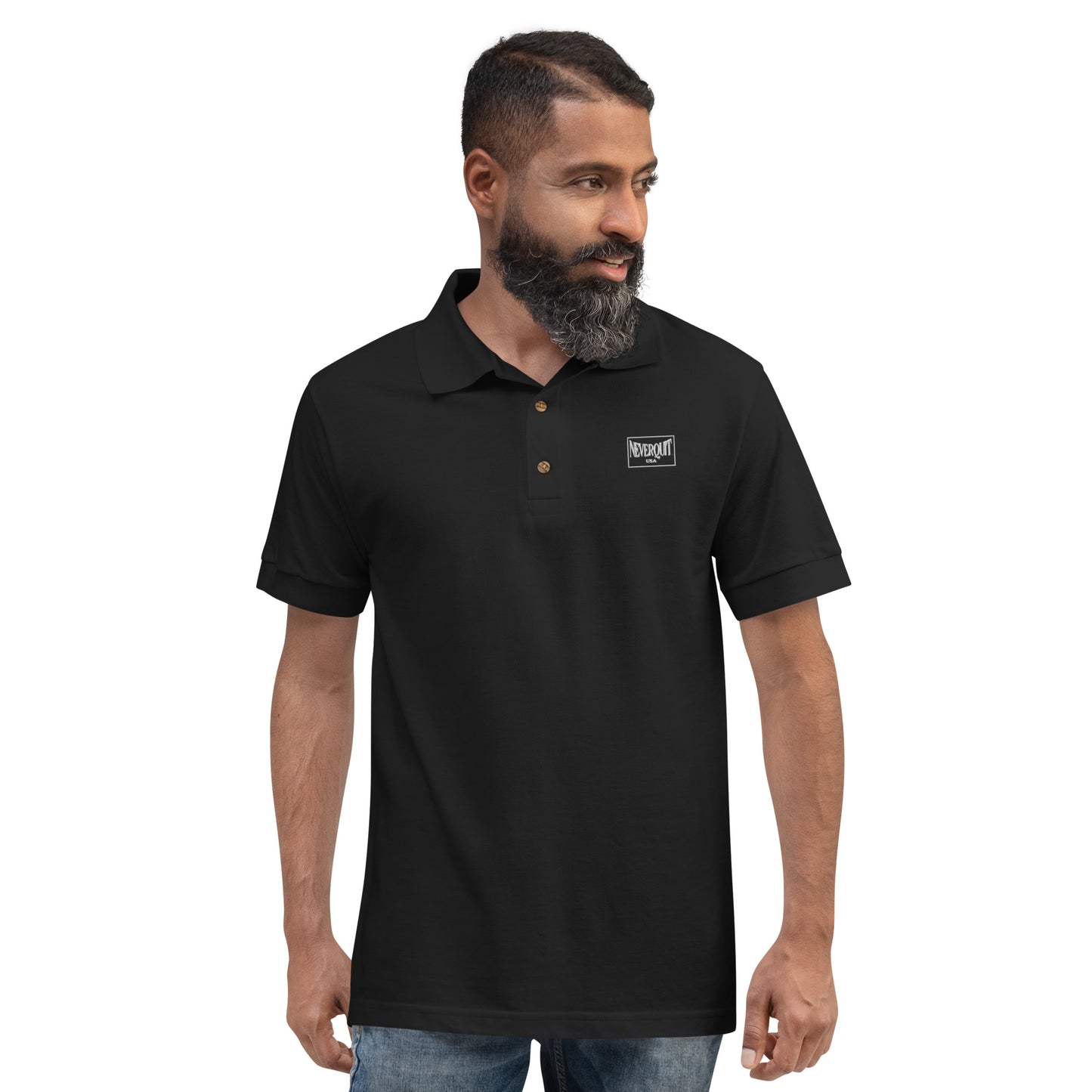 Never Quit Embroidered Polo Shirt