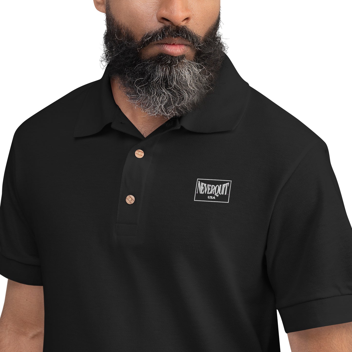 Never Quit Embroidered Polo Shirt