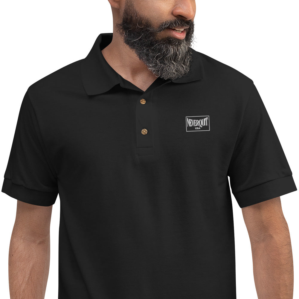 Never Quit Embroidered Polo Shirt